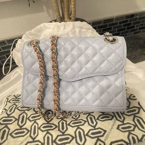 Rebecca Minkoff Blue Quilted Shoulder Bag with Chain Strap